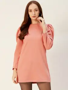 Sera Women Peach-Coloured Solid Sweatshirt