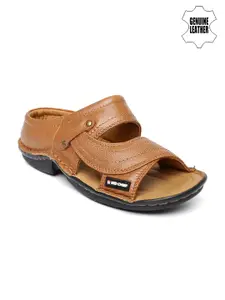 Red Chief Men Brown Genuine Leather Sandals