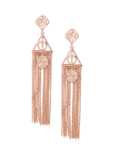SASSAFRAS  Rose Gold-Plated Handcrafted Contemporary Drop Earrings