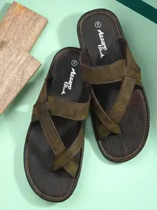 Azzaro Black Men Brown Sandals