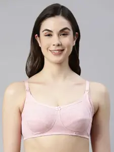 Enamor Pink Non-Wired Non Padded High Coverage Maternity Nursing Bra MT02