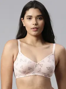 Enamor Beige Non-Wired Non Padded High Coverage Everyday Bra A074