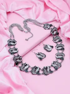 Sukkhi Rhodium-Plated OxidisedAntique Necklace