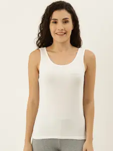 Amante Women White Solid Tank Top