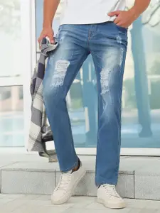 Urbano Fashion Men Blue Slim Fit Mid-Rise Highly Distressed Stretchable Jeans