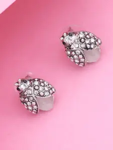 Estele Rhodium Plated & Silver-Toned Contemporary Studs
