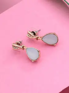 Estele Rose Gold Rhodium-Plated Contemporary Drop Earrings