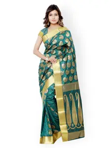Varkala Silk Sarees Green Kanjeevaram Art Silk & Jacquard Traditional Saree