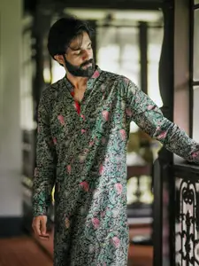 KISAH Men Kantha Printed Regular Fit Kurta