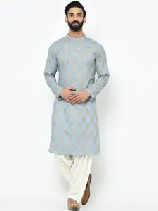 KISAH Men Printed Regular Fit Ethnic Motifs Kurta