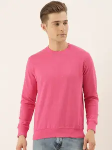 ARISE Men Pink Solid Pullover Sweatshirt