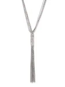 RICHEERA Women Silver-Plated Artificial Beaded Tasselled Necklace