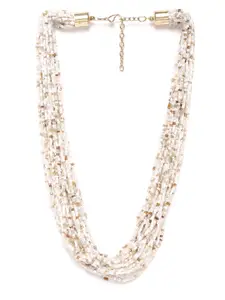 RICHEERA White Gold Plated Beaded Necklace