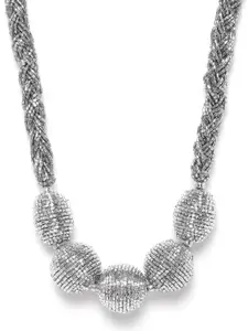 RICHEERA Women Silver-Plated Beaded Necklace