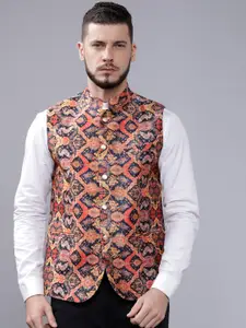The Indian Garage Co Men Multicoloured Printed Nehru Jacket