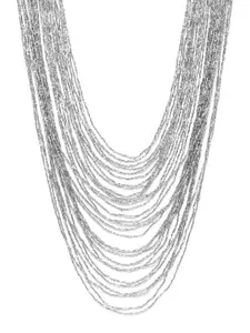 RICHEERA Women Silver-Plated Beaded Layered Necklace