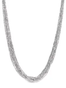 RICHEERA Women Silver-Toned Artificial Beaded Multi-Stranded Necklace