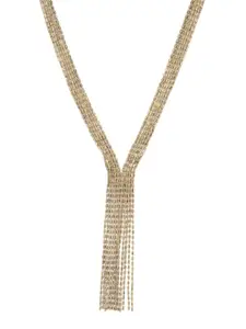 RICHEERA Women Gold-Plated Artificial Beaded Tasselled Necklace