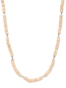 RICHEERA Women Beige & Silver-Toned Beaded Necklace