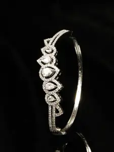 Priyaasi Silver-Plated AD-Studded Handcrafted Bangle-Style Bracelet