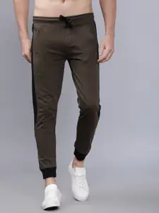 The Indian Garage Co Men Olive Green Solid Slim-Fit Joggers