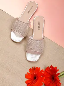 Vishudh Women Nude Coloured Open Toe Flats