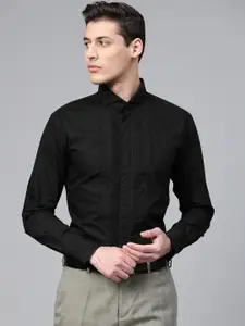 Park Avenue Men Black Slim Fit Solid Formal Shirt