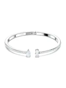 SWAROVSKI White Metal Rhodium-Plated Cuff Bracelet