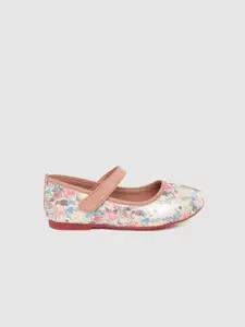 YK Girls Pink & Blue Floral Print Mary Janes