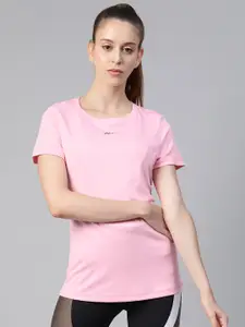 Reebok Women Pink Solid Core W Poly Training T-Shirt
