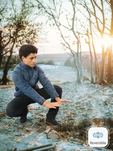 Roadster Black & Teal Blue Quilted Reversible Jacket