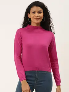 Style Quotient Women Pink Solid Pullover Sweater