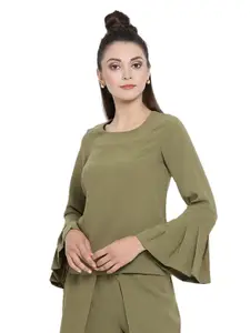 OFFICE & YOU Women Olive Green Solid Top