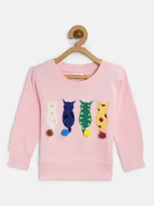 Donuts Girls Pink Embroidered Sweatshirt