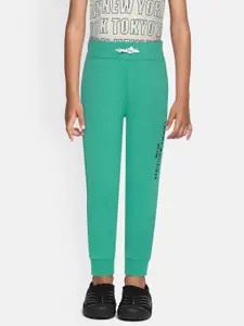 Tommy Hilfiger Boys Green Straight Fit Logo Embroidered Joggers