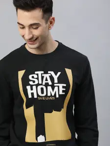 Levis Men Black & Beige Stay Home Printed Sweatshirt