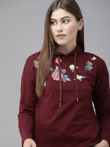 Van Heusen Woman Floral Printed Quick Dry Hooded Sweatshirt