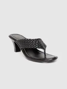Padvesh Women Black Textured Sandals