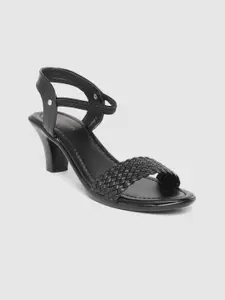 Padvesh Women Black Textured Sandals