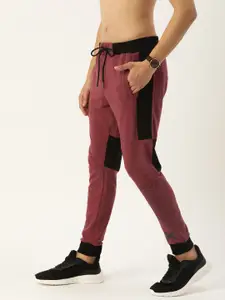 Flying Machine Men Maroon Solid Straight-Fit Joggers