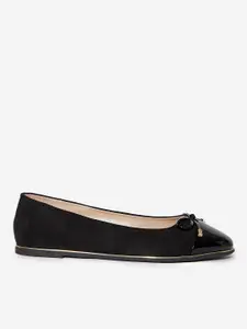 DOROTHY PERKINS Women Black Solid Ballerinas with Bow Detail