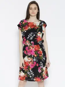 Tokyo Talkies Black Floral Print Fit & Flare Dress