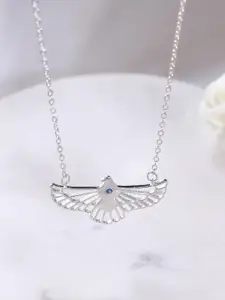 GIVA 925 Sterling Silver Rhodium Plated Soaring Dove Necklace