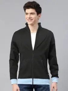 Park Avenue Men Black Solid Sweatshirt