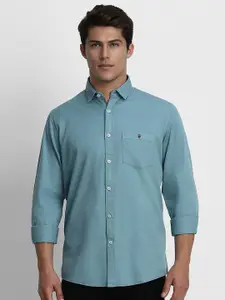 Louis Philippe Jeans Men Blue Slim Fit Solid Casual Shirt