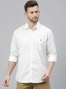 Louis Philippe Jeans Men White Regular Fit Solid Casual Shirt