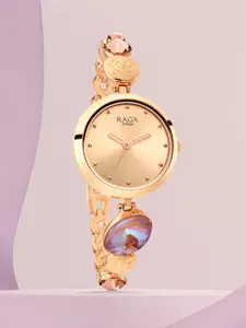Titan Women Raga Gold-Toned Analogue Watch 2606WM08
