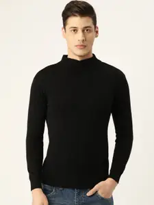 Style Quotient Men Black Solid Pullover Sweater