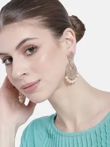 Estele 24 Kt Rose Gold-Plated AD Studded Classic Chandbalis