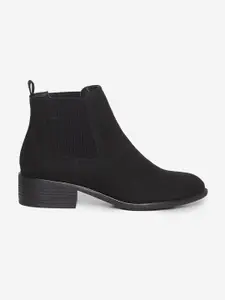 DOROTHY PERKINS Women Black Solid Mid-Top Flat Boots